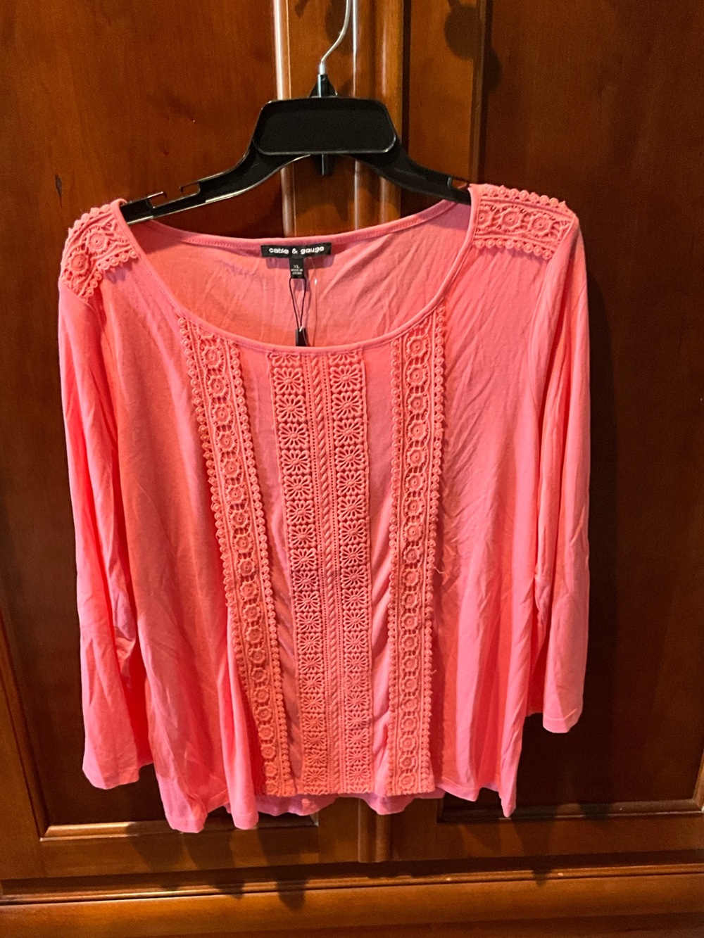 NWT Cable & Gauge Women's Crochet-Trim To- Size Xlarge